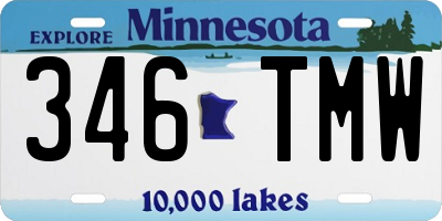 MN license plate 346TMW