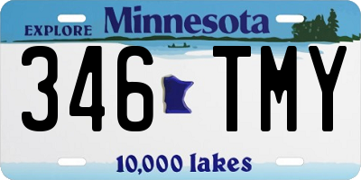 MN license plate 346TMY