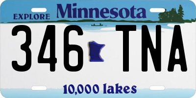 MN license plate 346TNA