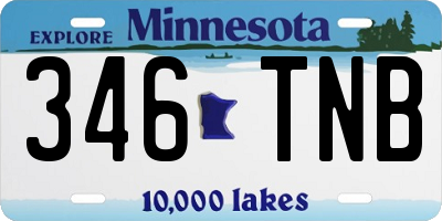 MN license plate 346TNB