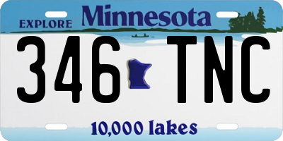 MN license plate 346TNC