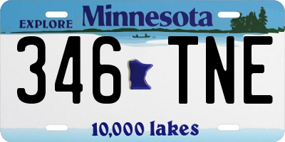 MN license plate 346TNE