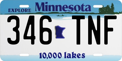 MN license plate 346TNF