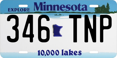 MN license plate 346TNP