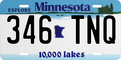 MN license plate 346TNQ