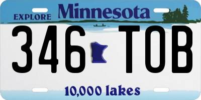 MN license plate 346TOB