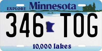 MN license plate 346TOG
