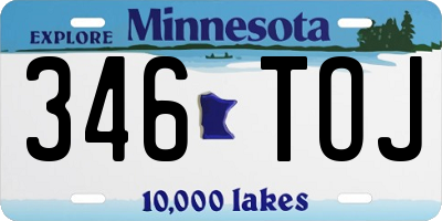 MN license plate 346TOJ