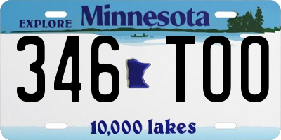 MN license plate 346TOO