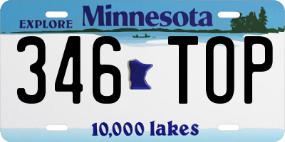 MN license plate 346TOP