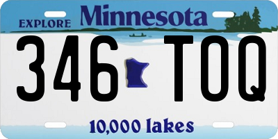 MN license plate 346TOQ