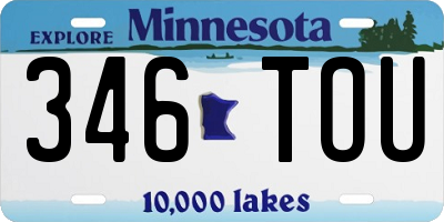 MN license plate 346TOU