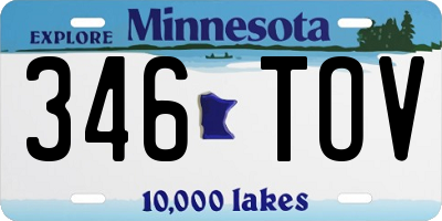 MN license plate 346TOV