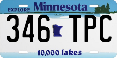 MN license plate 346TPC