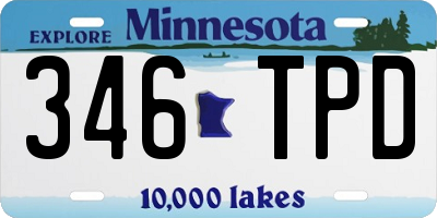 MN license plate 346TPD