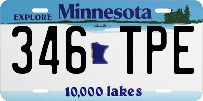 MN license plate 346TPE