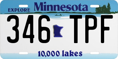 MN license plate 346TPF