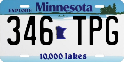 MN license plate 346TPG