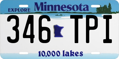 MN license plate 346TPI