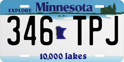 MN license plate 346TPJ