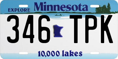 MN license plate 346TPK