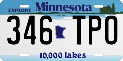 MN license plate 346TPO