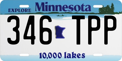 MN license plate 346TPP