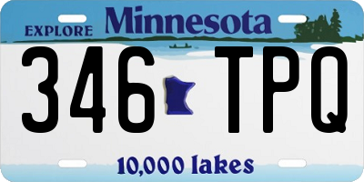 MN license plate 346TPQ