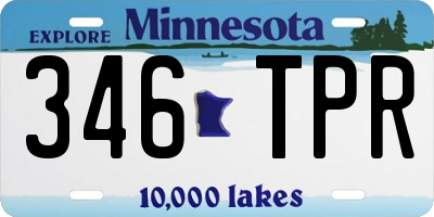 MN license plate 346TPR