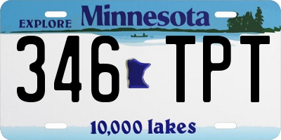 MN license plate 346TPT
