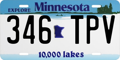 MN license plate 346TPV