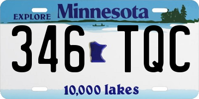 MN license plate 346TQC