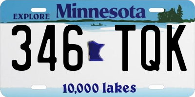 MN license plate 346TQK