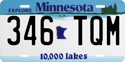 MN license plate 346TQM