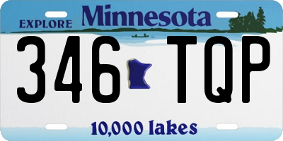 MN license plate 346TQP