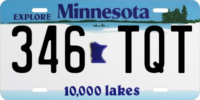 MN license plate 346TQT