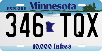 MN license plate 346TQX