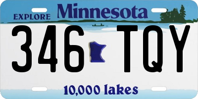 MN license plate 346TQY