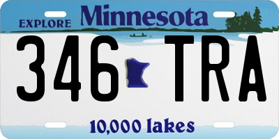 MN license plate 346TRA