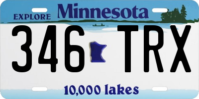 MN license plate 346TRX