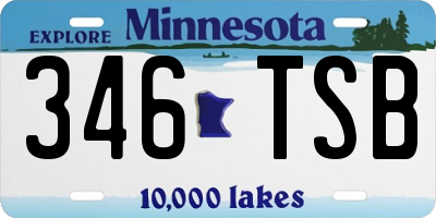 MN license plate 346TSB