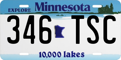MN license plate 346TSC