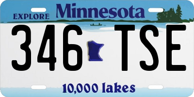 MN license plate 346TSE
