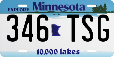 MN license plate 346TSG