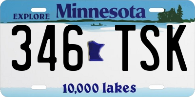 MN license plate 346TSK