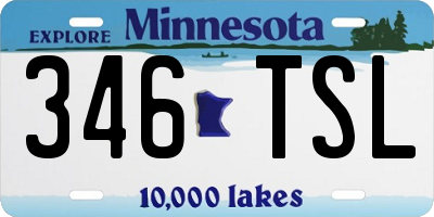 MN license plate 346TSL