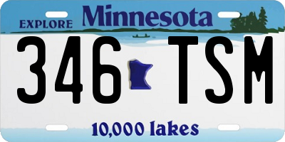 MN license plate 346TSM