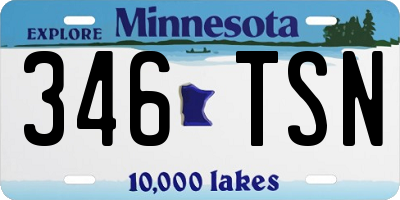 MN license plate 346TSN