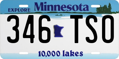 MN license plate 346TSO