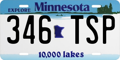 MN license plate 346TSP